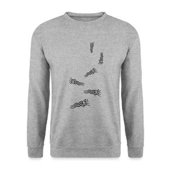 Icône d’onde - Sweat-shirt Unisexe - gris chiné - Devant - Alina (178cm) & Michal (187cm)