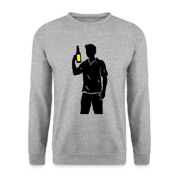 Drinking Team Bottle - Unisex Sweatshirt - salt & pepper - Front - Alina (178cm) & Michal (187cm)