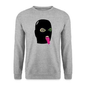 terroriste qui tire la langue - Sweat-shirt Unisexe - gris chiné - Devant - Alina (178cm) & Michal (187cm)