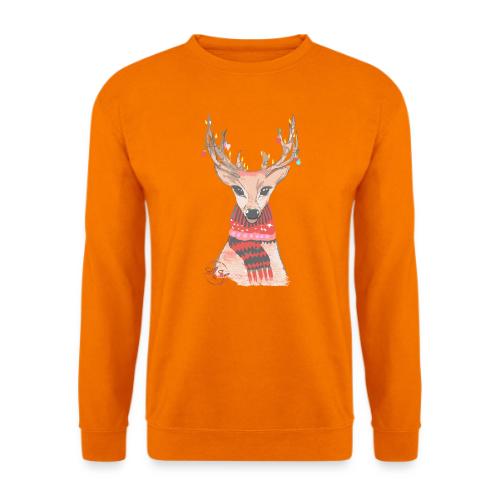 Handgemalter Weihnachtshirsch - Unisex Pullover