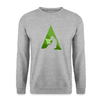 Tricot au crochet - Sweat-shirt Unisexe - gris chiné - Devant - Alina (178cm) & Michal (187cm)