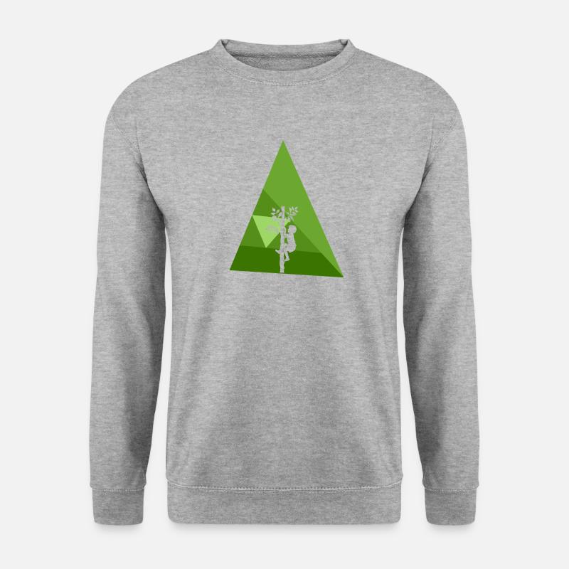 Baumklettern Kletterer Aufstieg - Unisex Pullover - Weißgrau meliert
