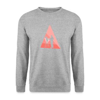 Pinsel Painter - Unisex Pullover - Weißgrau meliert - Vorne - Alina (178cm) & Michal (187cm)