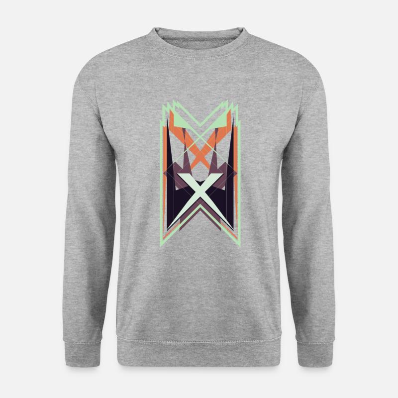 Geometrisch - Unisex Pullover - Weißgrau meliert