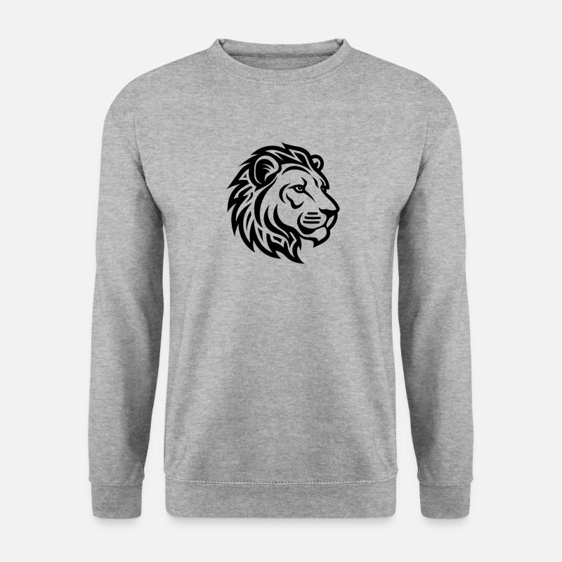 Löwenkopf - Unisex Pullover - Weißgrau meliert