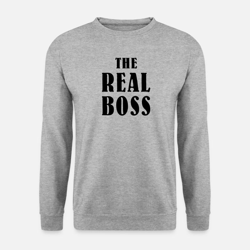 Das echte Boss Baby - Unisex Pullover - Weißgrau meliert