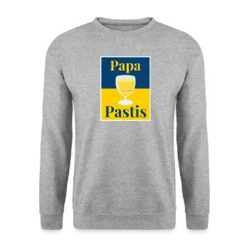 Papa Pastis - - Pour l'amoureux du pastaga - Sweat-shirt Unisexe - gris chiné - Devant - Alina (178cm) & Michal (187cm)