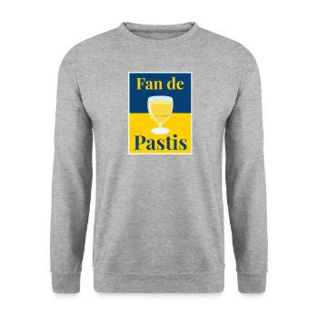 Fan de pastis et amoureux de l'apéro - Sweat-shirt Unisexe - gris chiné - Devant - Alina (178cm) & Michal (187cm)
