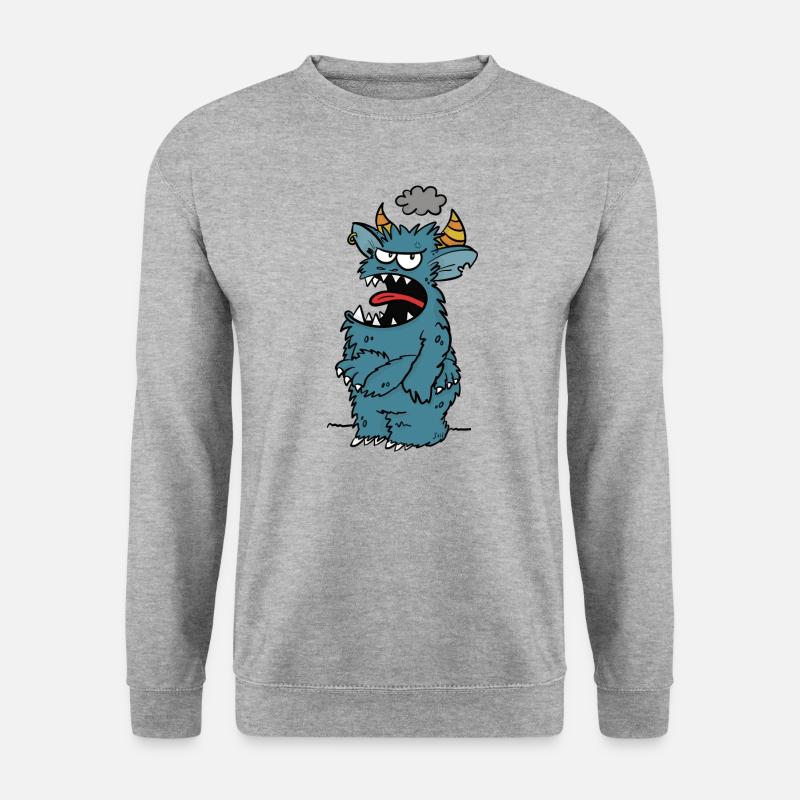 Wütendes Monster - Unisex Pullover - Weißgrau meliert