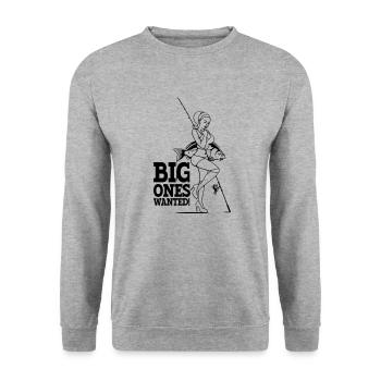 Big ones wanted! - Unisex Pullover - Weißgrau meliert - Vorne - Alina (178cm) & Michal (187cm)
