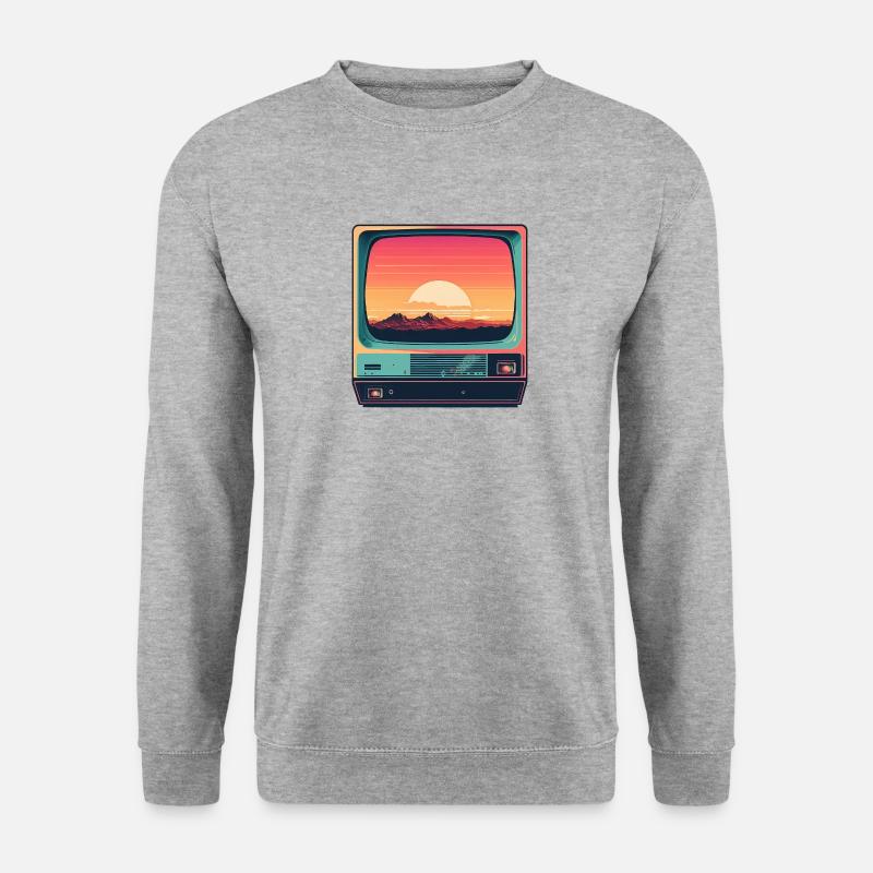 RETRO - Unisex Pullover - Weißgrau meliert