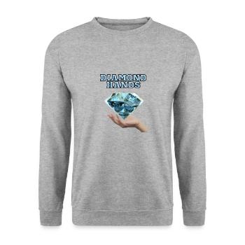 Diamond Hands - Unisex Sweatshirt - salt & pepper - Front - Alina (178cm) & Michal (187cm)