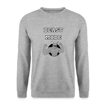 Beast mode Hase - Unisex Pullover - Weißgrau meliert - Vorne - Alina (178cm) & Michal (187cm)