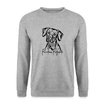 RHODESIAN RIDGEBACK Portrait de chien Wilsigns - Sweat-shirt Unisexe - gris chiné - Devant - Alina (178cm) & Michal (187cm)