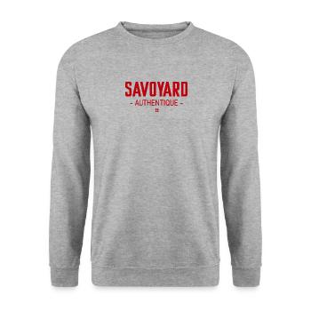 Savoyard authentique - Drapeau - Sweat-shirt Unisexe - gris chiné - Devant - Alina (178cm) & Michal (187cm)