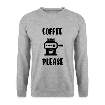 Coffee please - Unisex Sweatshirt - salt & pepper - Front - Alina (178cm) & Michal (187cm)