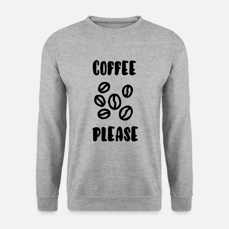 Kaffee bitte - Unisex Pullover - Weißgrau meliert