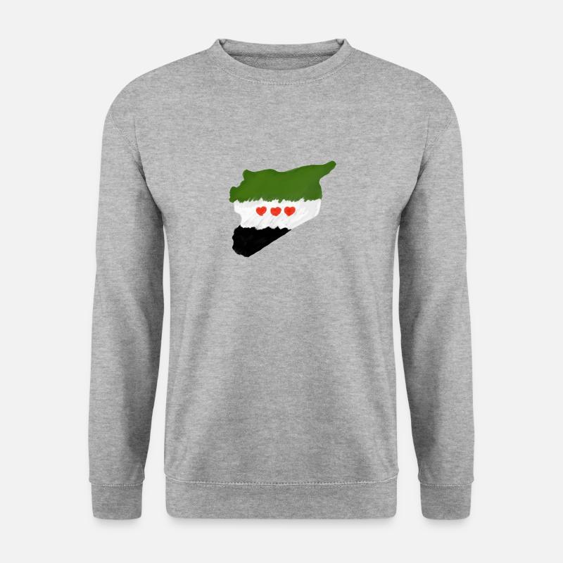 Free Syria سوريا حرة - Unisex Pullover - Weißgrau meliert
