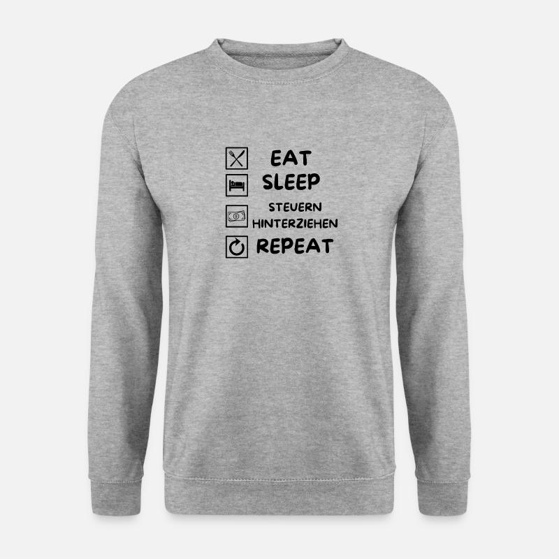 EAT SLEEP REPEAT - Unisex Pullover - Weißgrau meliert