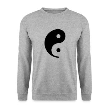 YIN & YANG - juste 01 - Sweat-shirt Unisexe - gris chiné - Devant - Alina (178cm) & Michal (187cm)