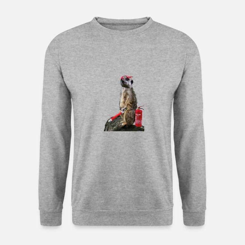 Feuerwehr Erdmännchen - Unisex Pullover - Weißgrau meliert
