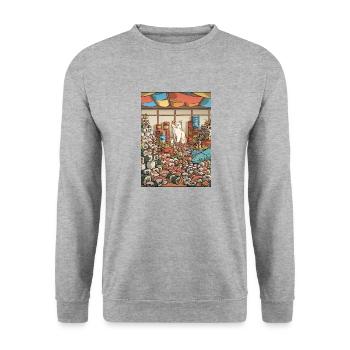 Sushi Love - Unisex Sweatshirt - salt & pepper - Front - Alina (178cm) & Michal (187cm)