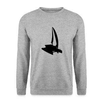 Vector Kat 3D - Unisex Pullover - Weißgrau meliert - Vorne - Alina (178cm) & Michal (187cm)