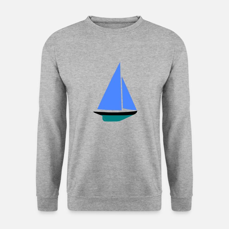 Segelboot - Unisex Pullover - Weißgrau meliert
