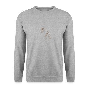 Katzenfreunde Katze - Unisex Pullover - Weißgrau meliert - Vorne - Alina (178cm) & Michal (187cm)