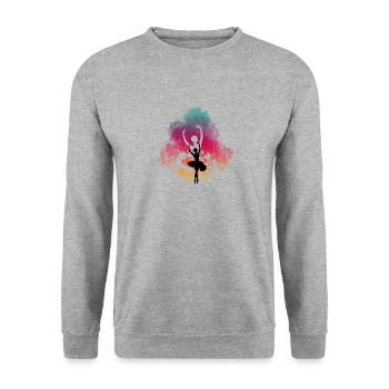 Colorful, artful style T-shirt - Unisex Sweatshirt - salt & pepper - Front - Alina (178cm) & Michal (187cm)
