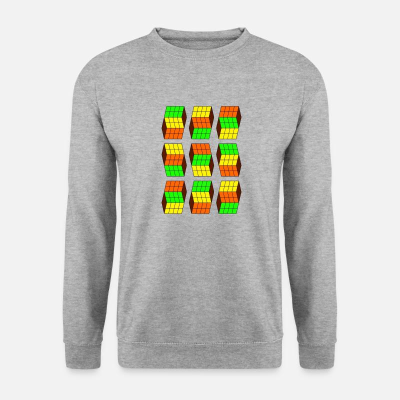 Nerd Geek Cubes Géométrie forme impossible quadrilatère - Sweat-shirt Unisexe - gris chiné