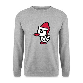 Christmas Nicholas Santa Claus Winter Greetings - Unisex Sweatshirt - salt & pepper - Front - Alina (178cm) & Michal (187cm)