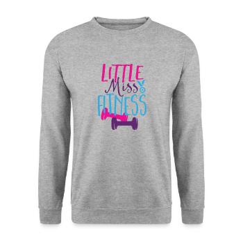 Kleines Fräulein Fitness - Unisex Pullover - Weißgrau meliert - Vorne - Alina (178cm) & Michal (187cm)