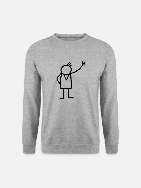 Melden - aufzeigen - Unisex Pullover - Weißgrau meliert