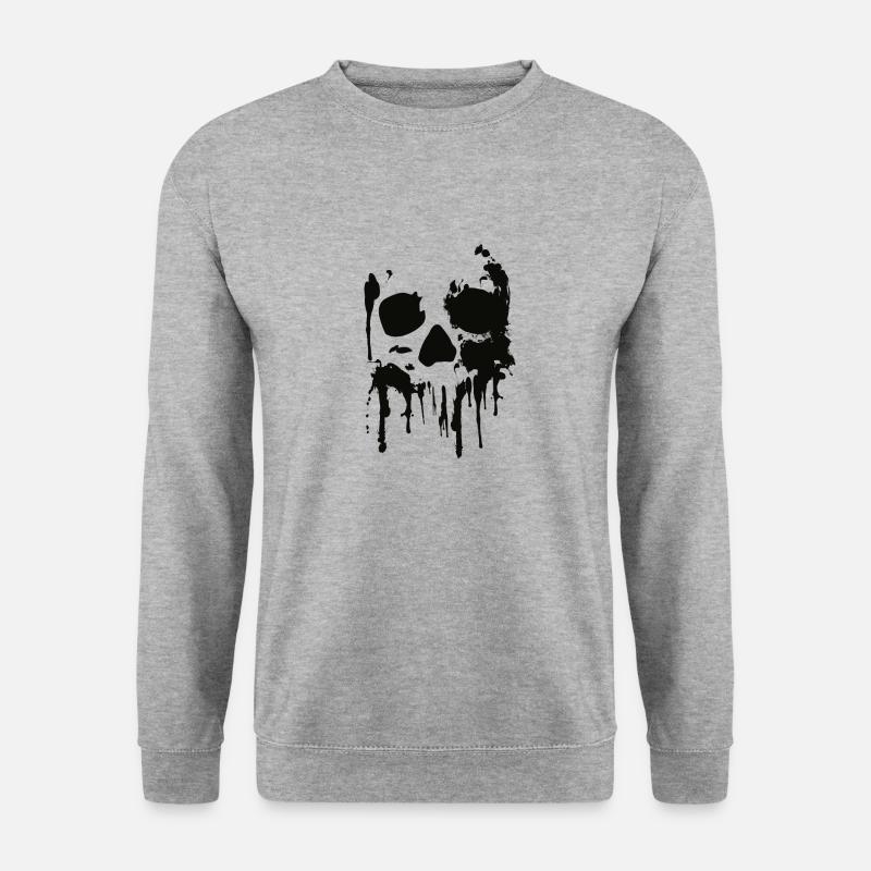 Totenkopf, Skull, Splash - Unisex Pullover - Weißgrau meliert