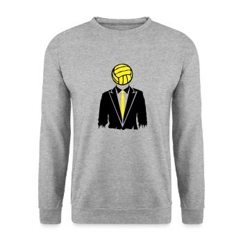 volley waterpolo costume cravate dechire ballon - Sweat-shirt Unisexe - gris chiné - Devant - Alina (178cm) & Michal (187cm)