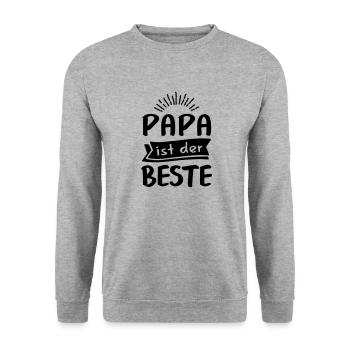 Papa Ist Der Beste - Vatertag Geschenk - Unisex Pullover - Weißgrau meliert - Vorne - Alina (178cm) & Michal (187cm)