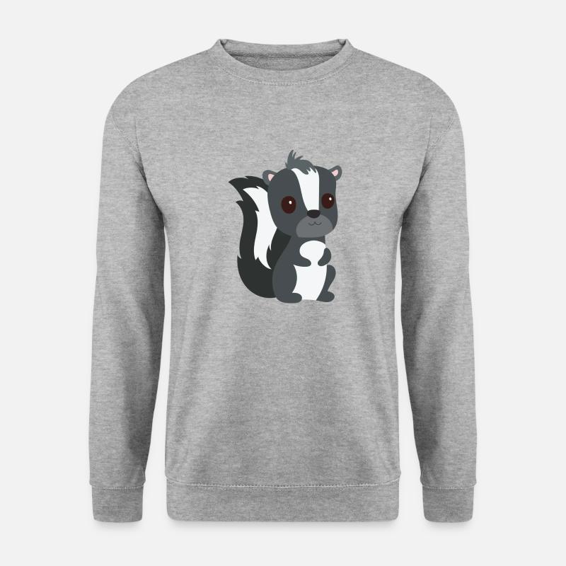 Stinktier - Unisex Pullover - Weißgrau meliert