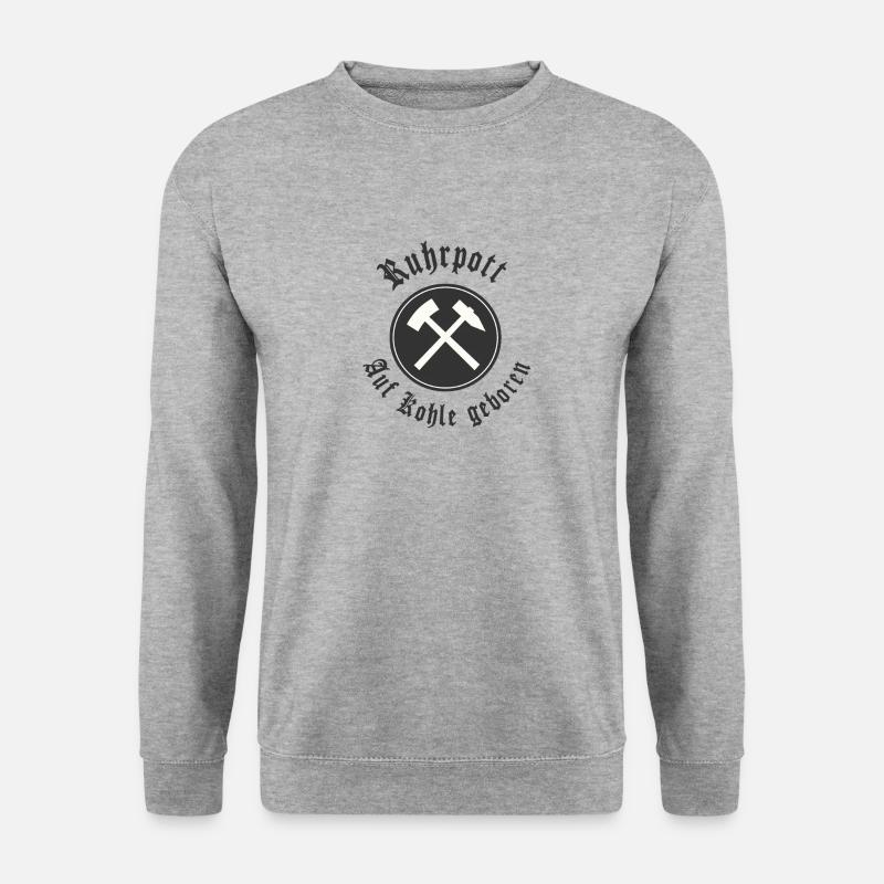 Ruhrpott Auf Kohle geboren - Unisex Pullover - Weißgrau meliert