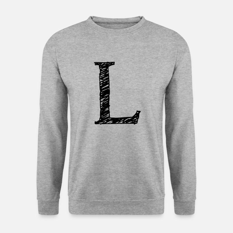 L - Unisex Pullover - Weißgrau meliert