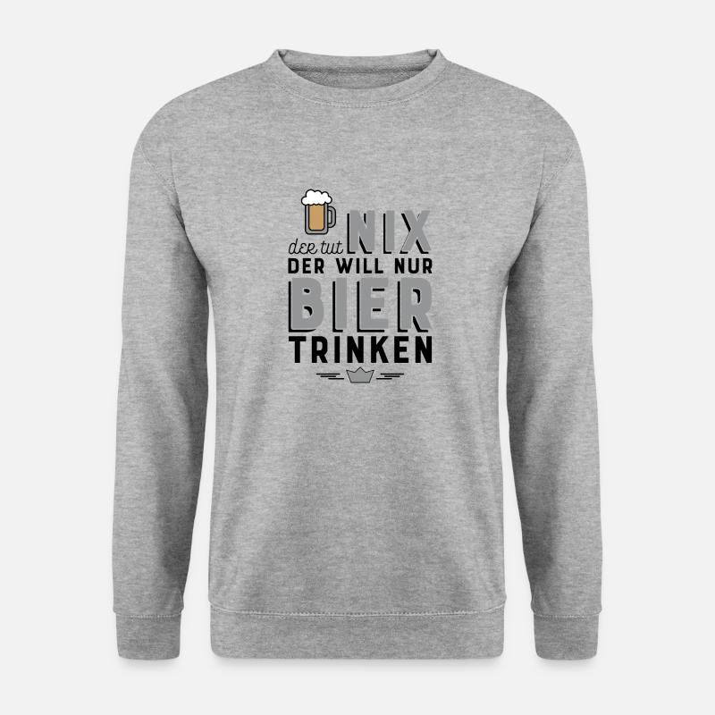 Bier trinken - Unisex Pullover - Weißgrau meliert