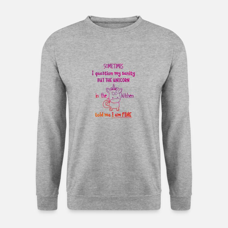 Unicorn! - Unisex Pullover - Weißgrau meliert