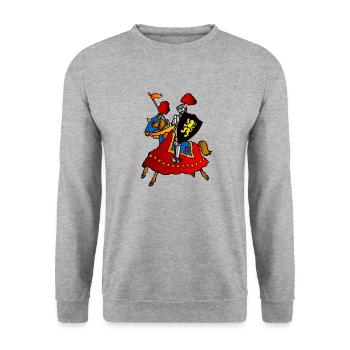 Chevalier 06 - Sweat-shirt Unisexe - gris chiné - Devant - Alina (178cm) & Michal (187cm)