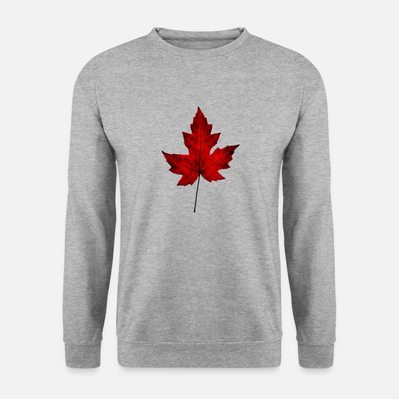 Herbstblatt - Unisex Pullover - Weißgrau meliert