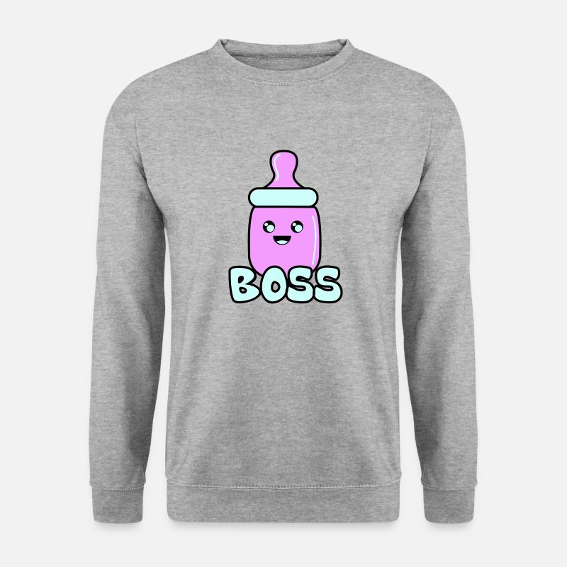 babyflasche boss 02 - Unisex Pullover - Weißgrau meliert
