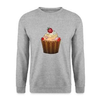 Kuchen - Unisex Pullover - Weißgrau meliert - Vorne - Alina (178cm) & Michal (187cm)