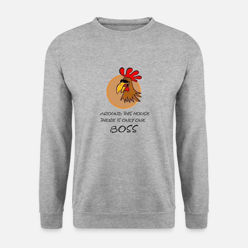 Cool Boss Rooster - Unisex Pullover - Weißgrau meliert