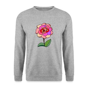 Fleur - Sweat-shirt Unisexe - gris chiné - Devant - Alina (178cm) & Michal (187cm)