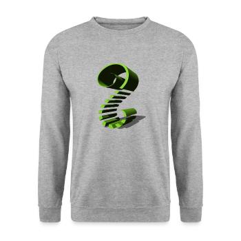 Grün geformt - Unisex Pullover - Weißgrau meliert - Vorne - Alina (178cm) & Michal (187cm)