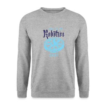 Citation ironique d'un robot : mécanicien, - Sweat-shirt Unisexe - gris chiné - Devant - Alina (178cm) & Michal (187cm)